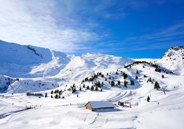 Skiing in the Pyrenees of Huesca